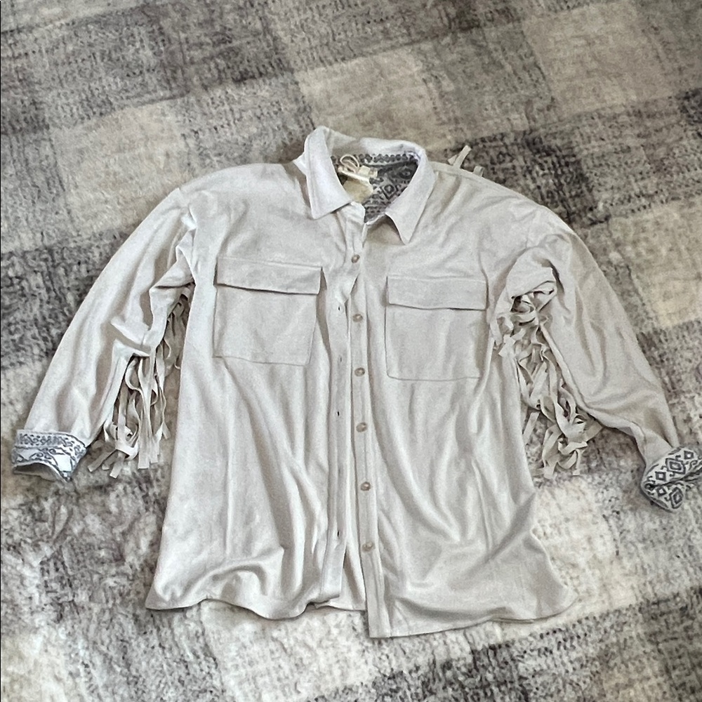 Women’s Cream Fringe Shirt